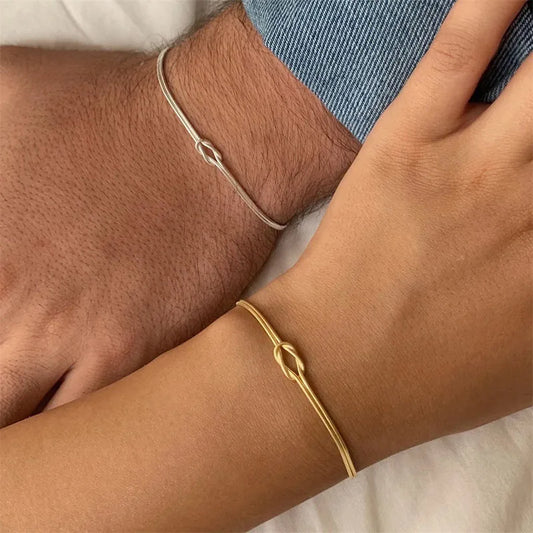 Coppia di Bracciali con Nodo d'Amore